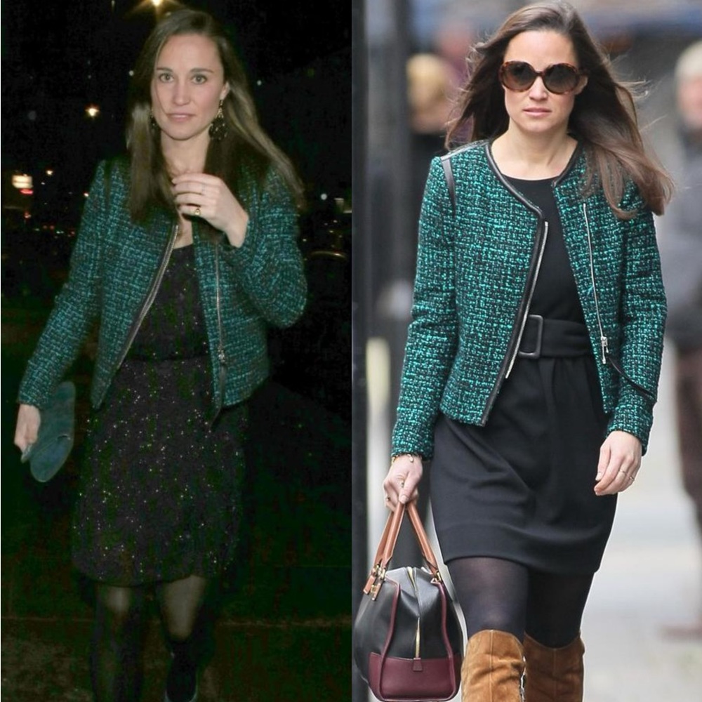 Sandro Green Tweed Blazer as seen on Pippa Middleton Size 38
